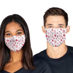 Boston Red Sox adult face mask. White and Red with 2 elastic bands. NEW.